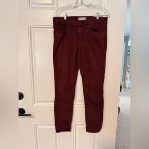Madewell Burgundy Skinny Pants size 29